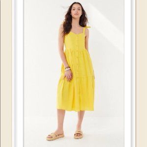 UO Positano Cotton Tie-Shoulder Midi Dress